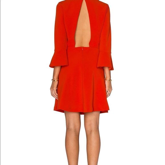 NWT LUCY PARIS Cutout Back Bell Sleeve Mini Dress - Picture 3 of 8